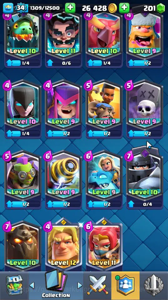 Clash Royale Accounts Lv 34|Trophy 6394|KTL 12|Limited Skin|Card 115|1 H image 12