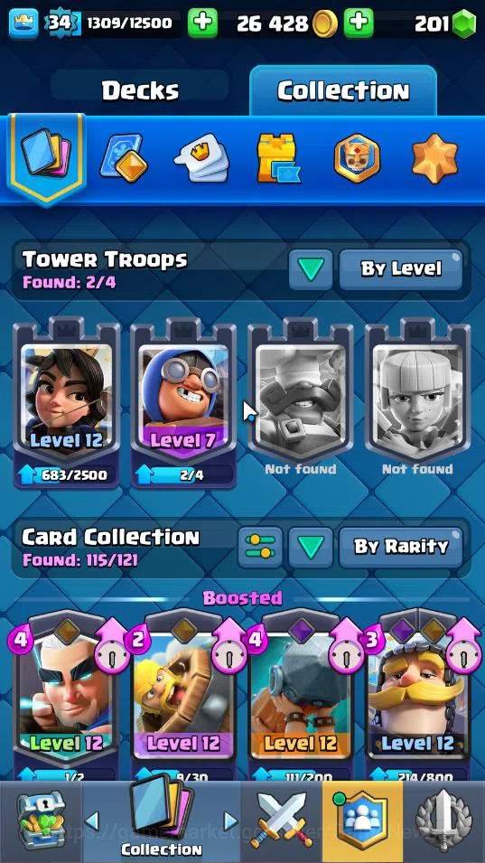 Clash Royale Accounts Lv 34|Trophy 6394|KTL 12|Limited Skin|Card 115|1 H image 4
