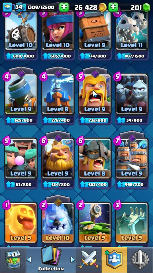 Clash Royale Accounts Lv 34|Trophy 6394|KTL 12|Limited Skin|Card 115|1 H image 7