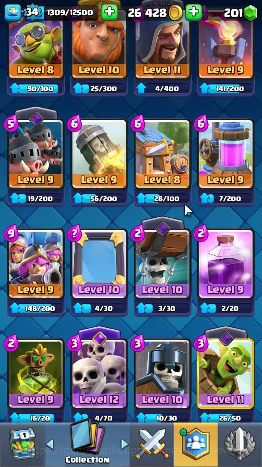 Clash Royale Accounts Lv 34|Trophy 6394|KTL 12|Limited Skin|Card 115|1 H image 9