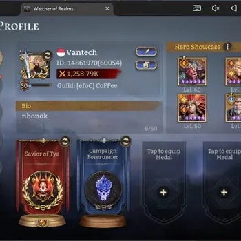 Watcher of Realms Accounts End-Game Global 60xx|Power 1,2M|4 Lord Aracha,Rygar,Torodor,King Harz|11 Legend Volka A1,Nocturne
