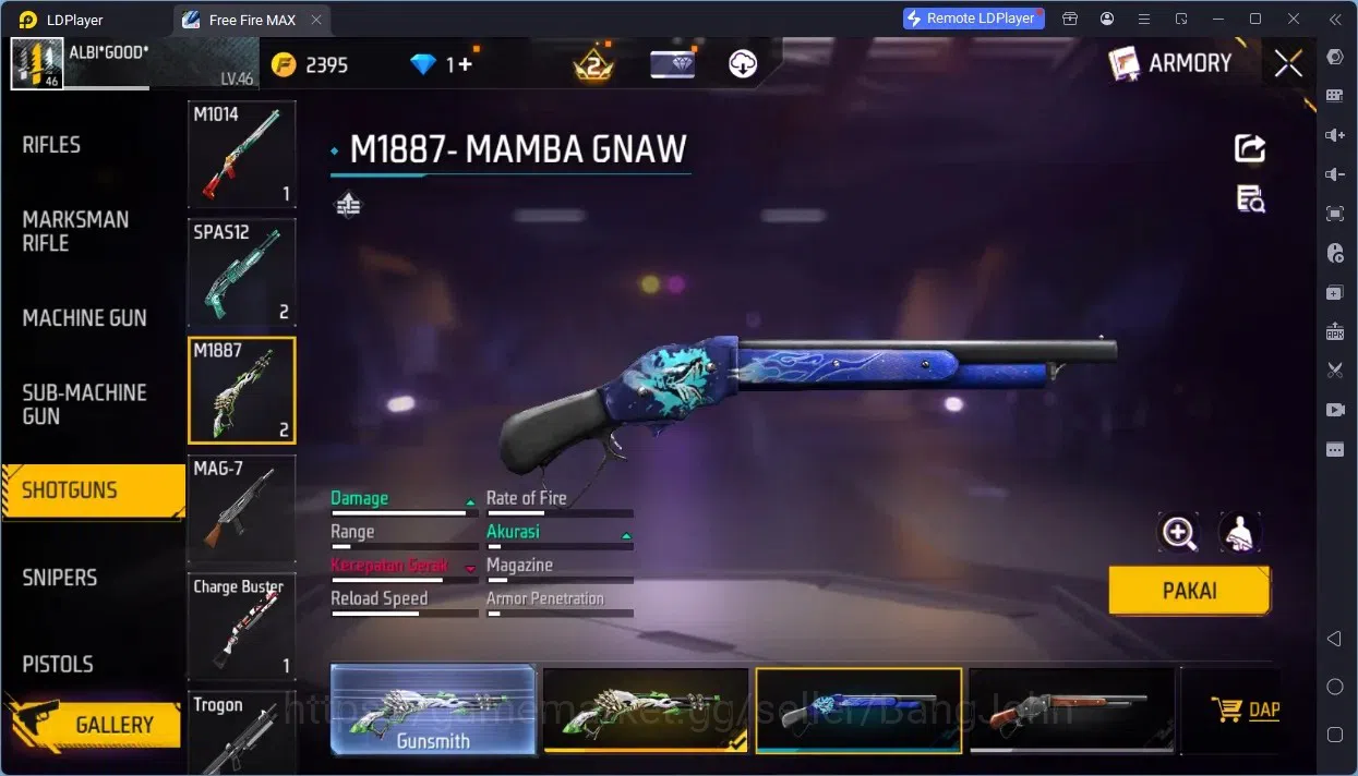 Free Fire Accounts Indonesia | M1887- Hand Of Hope | UMP - BOOYAH DAY image 4