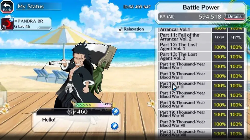 Bleach: Brave Souls Accounts High-End [GLOBAL]|41K Orb|DT Ichigo,New Ichigo,10th Aniv Rukia,Ichigo,Swimsuit26 5