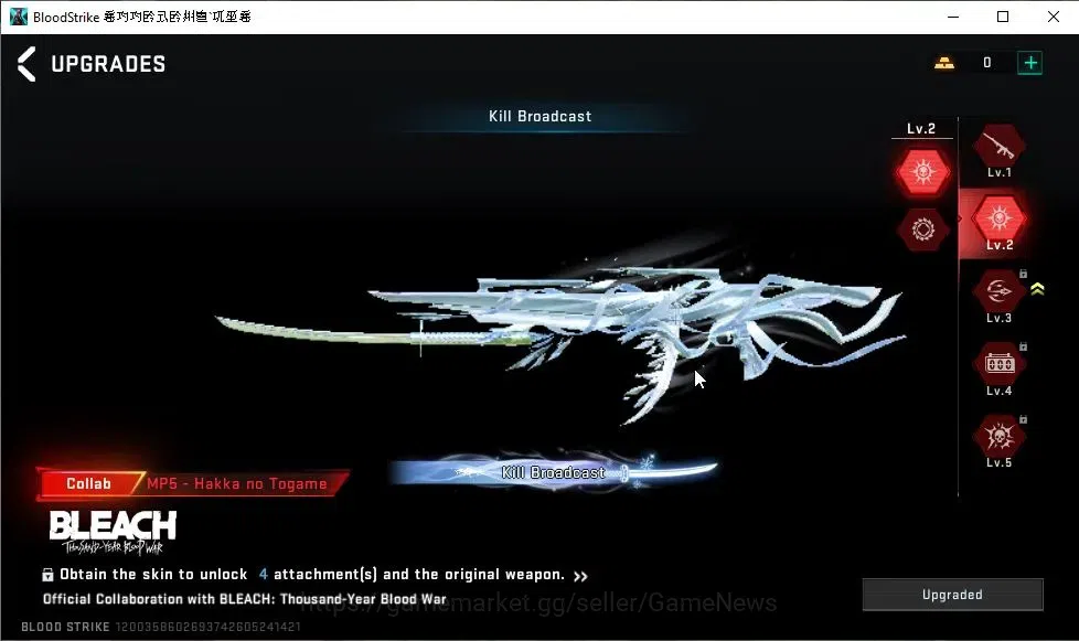 Blood Strike Accounts ASIA|ETERNAL DEagle-Scorpius|Collab BLEACH[MP5-Hak image 17