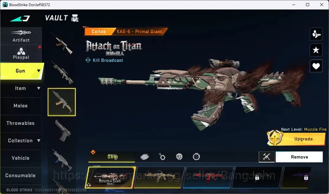 Blood Strike Accounts ASIA |1COLLAB RAN MIKASA|2AOT:KAG-6,M700|4ULTRA GU image 3