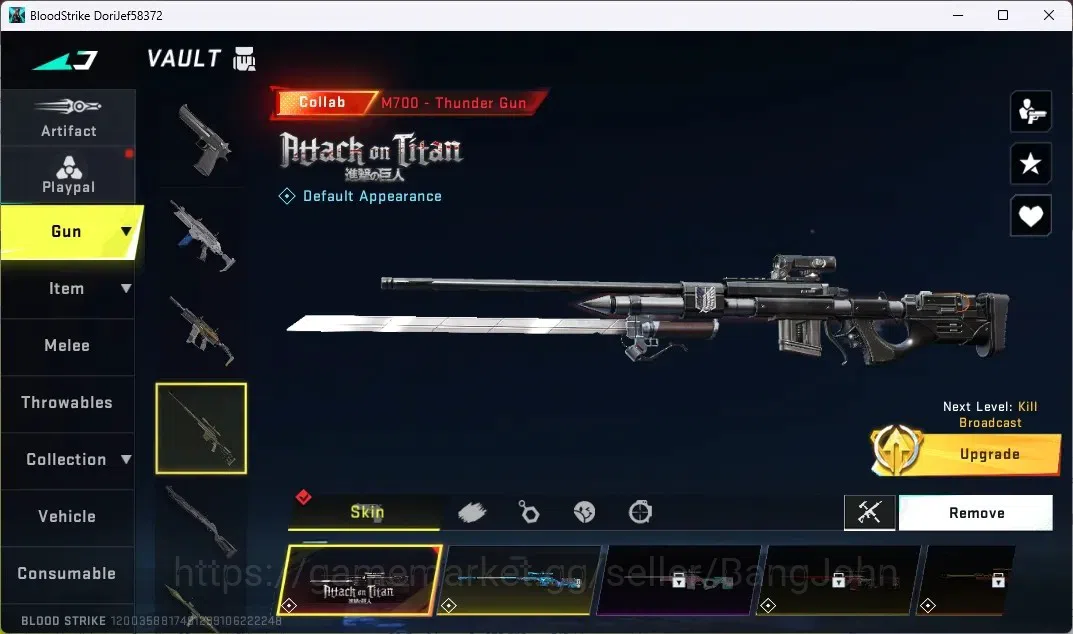 Blood Strike Accounts ASIA |1COLLAB RAN MIKASA|2AOT:KAG-6,M700|4ULTRA GU image 4