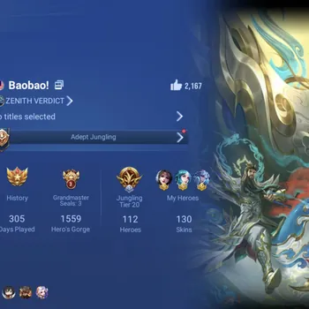 Honor of Kings Accounts Rare Skin Global Hero 112 Skin 130: 2 LNY26 (Diaochan, Guan Yu) KIC Luna, 2 Legend (Wang Zhoujun