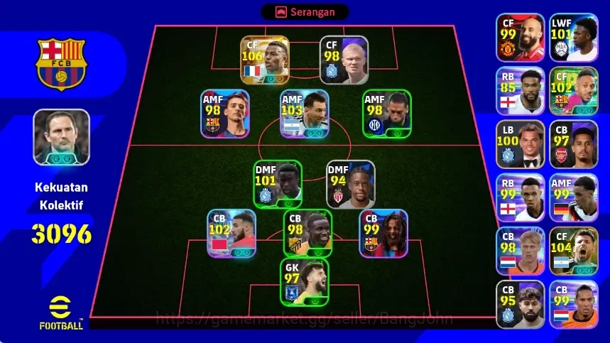 eFootball Accounts Others Android|PW 3096 |New Kyllan Mbappe Big T,Lionel Messi Show T,Sergio Aguero Epic,PE Aubameyang 1