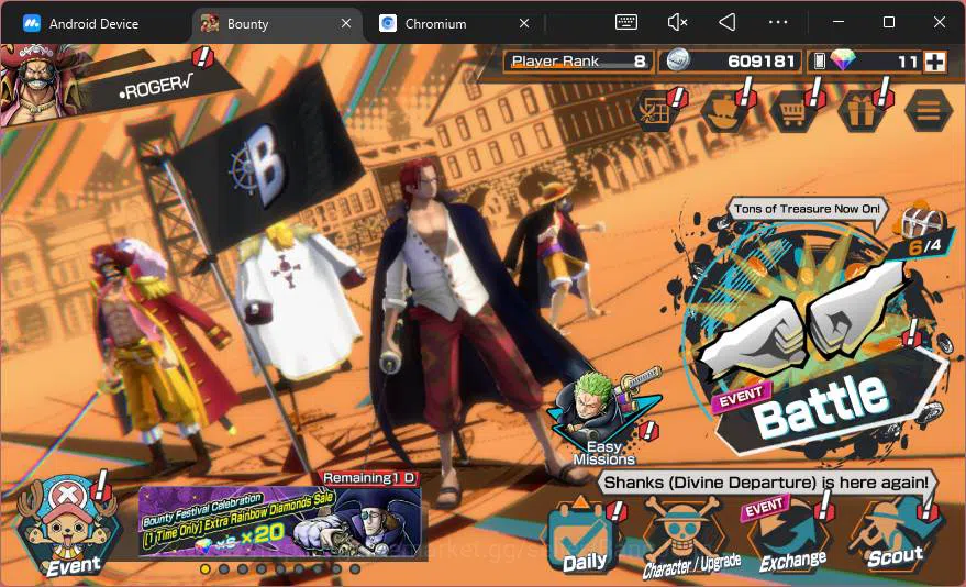 One Piece Bounty Rush Others GLOBAL|2 ex|Red Shank,King Pirates Roger,Kuja Boa  image 1