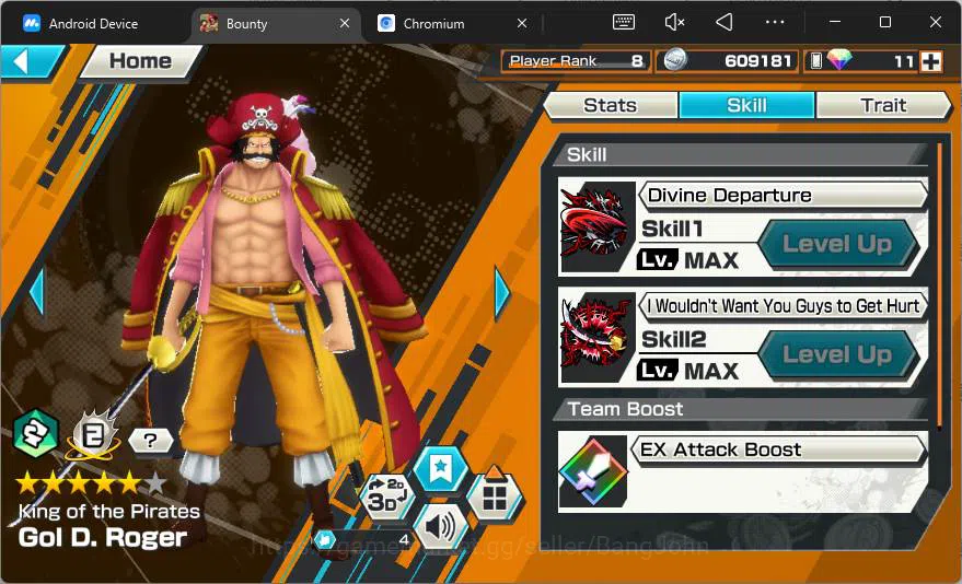 One Piece Bounty Rush Accounts Others GLOBAL|2 ex|Red Shank,King Pirates Roger,Kuja Boa Hancock,Rival Edward Newgate|check 11