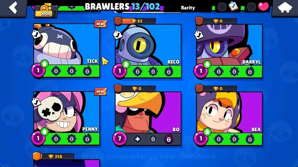 Brawl Stars Accounts 1008 Trophy|13 Brawlers 2 Max Lv [Barley,Shelly]|2 image 8