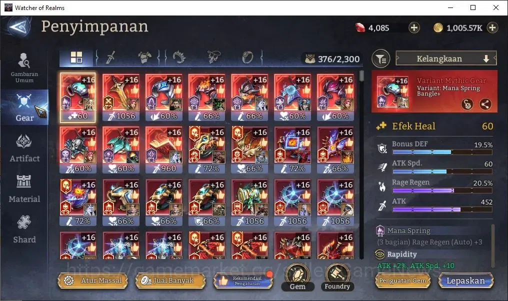 Watcher of Realms Accounts GLOBAL 60x|Lv 58|4K Gems|2,2M Power|4 Lord[Aracha, image 14