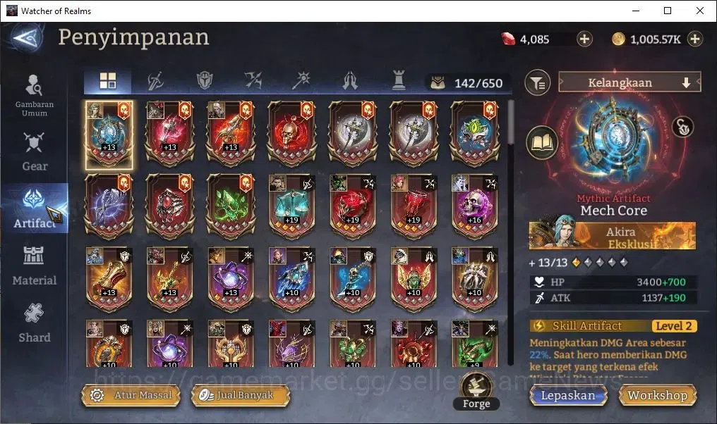 Watcher of Realms Accounts GLOBAL 60x|Lv 58|4K Gems|2,2M Power|4 Lord[Aracha, image 15