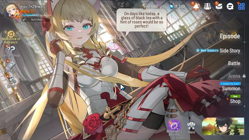 Epic Seven Accounts Starter GLOBAL Unverif|Starter|3 ML(E Ilynav,Ruele of Light,DB Senya)+Setsuka,Tenebria,etc|PoH+Bless