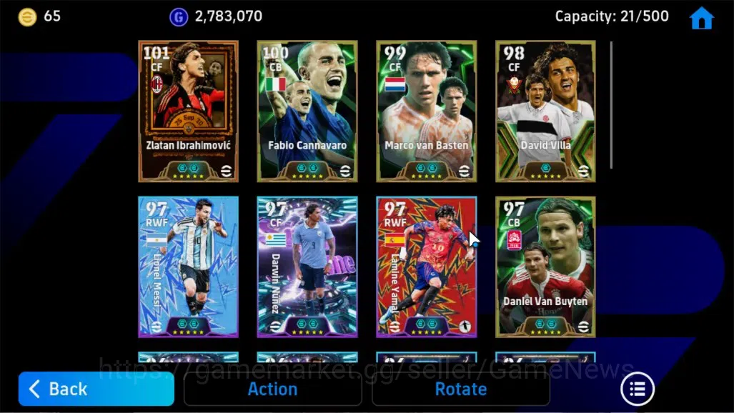 eFootball Accounts Legends & Iconic Players Android|Epic Zlatan Ibrahimovic,Fabio Cannavaro,Marco Van Basten|ShowTime Lionel 5