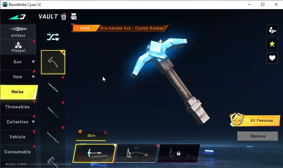 Blood Strike Accounts Mid-Tier ASIA|Melee ULTRA One-Handed Axe|34 ULTRA[VAL,MP5,URB,MCX,Etc]|5 Limit+Anniv FAL|Collab 7DS 2