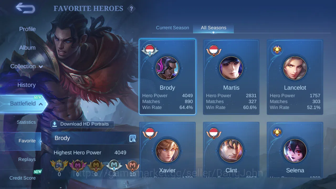 Mobile Legends: Bang Bang Accounts Hero 122 | Skin 230 | GLORY | Luckybox Lancelot |  image 2
