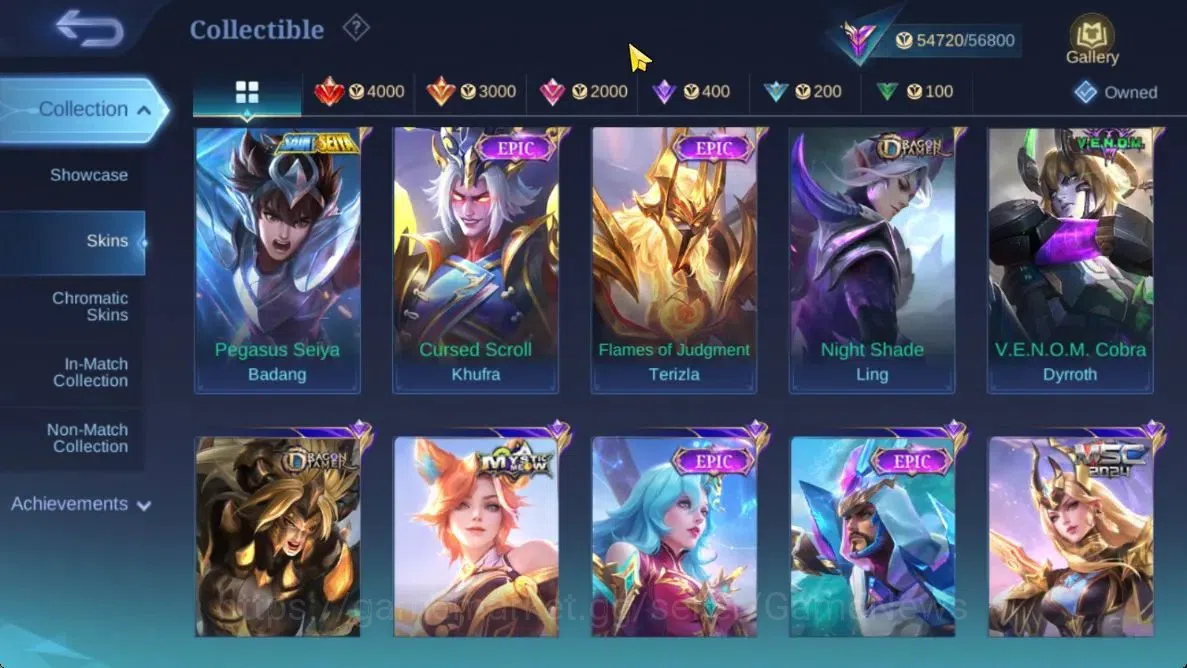 Mobile Legends: Bang Bang Accounts Hero 131|Skin 237|High Glory 55|KOF Karina,CC Nata image 11