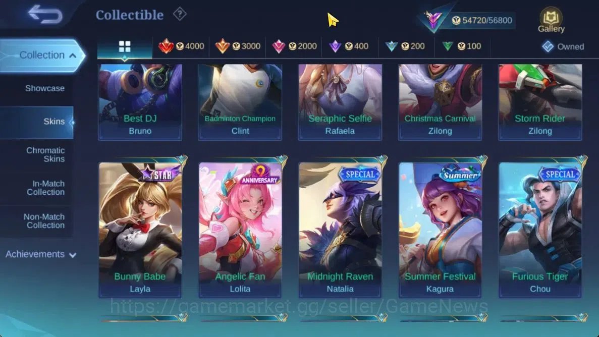 Mobile Legends: Bang Bang Accounts Hero 131|Skin 237|High Glory 55|KOF Karina,CC Nata image 14