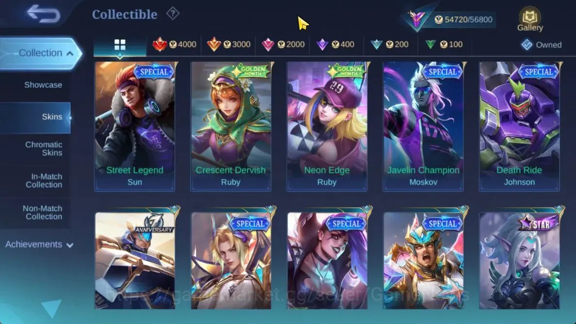 Mobile Legends: Bang Bang Accounts Hero 131|Skin 237|High Glory 55|KOF Karina,CC Nata image 15
