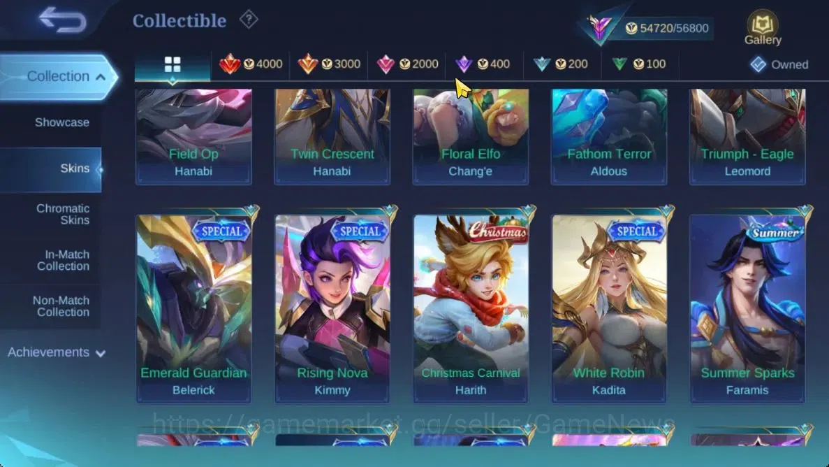Mobile Legends: Bang Bang Accounts Hero 131|Skin 237|High Glory 55|KOF Karina,CC Nata image 18