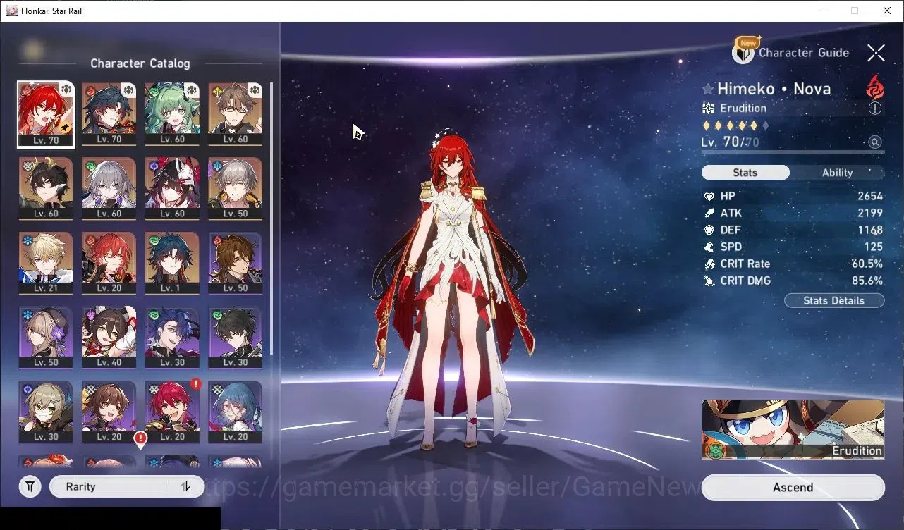 Honkai Star Rail Accounts Others Asia|TL 51|6 Limited| Himeko Nova,Mortenax Blade,Huohuo,Sparkle,Blade +4 STD |Male 1