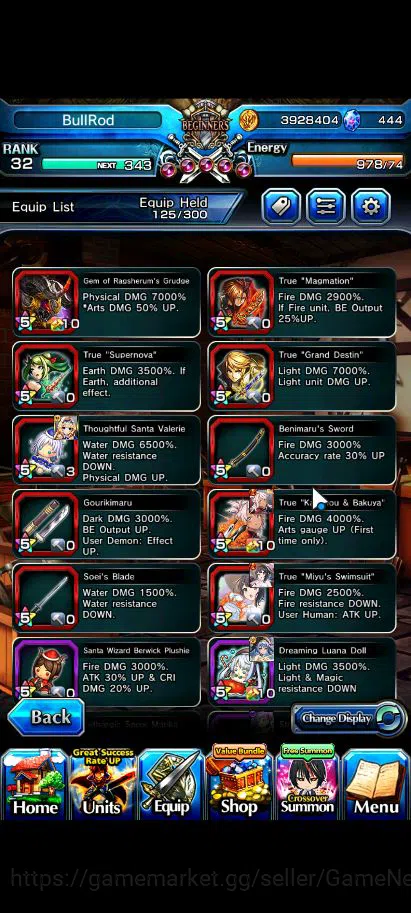 Grand Summoners Accounts Global |Rank 32|444 CC|11 Ascend+3 TW|[Inumuta,S M image 4