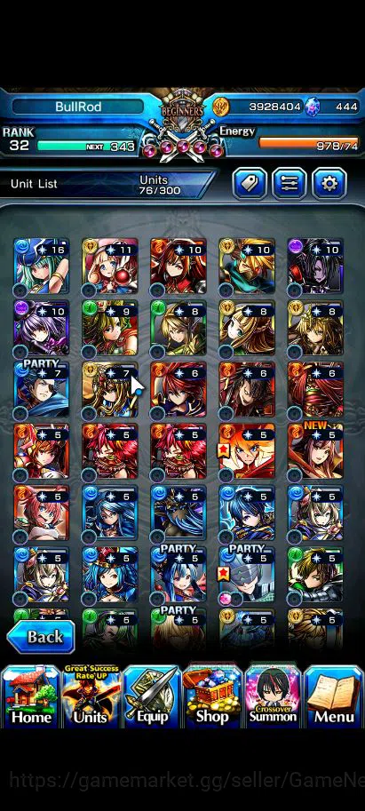 Grand Summoners Accounts Global |Rank 32|444 CC|11 Ascend+3 TW|[Inumuta,S M image 9