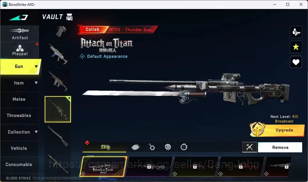 Blood Strike Accounts ASIA | 2 AOT GUN: M4A1,M700 | 1 AOT STRIKER Mikasa image 3