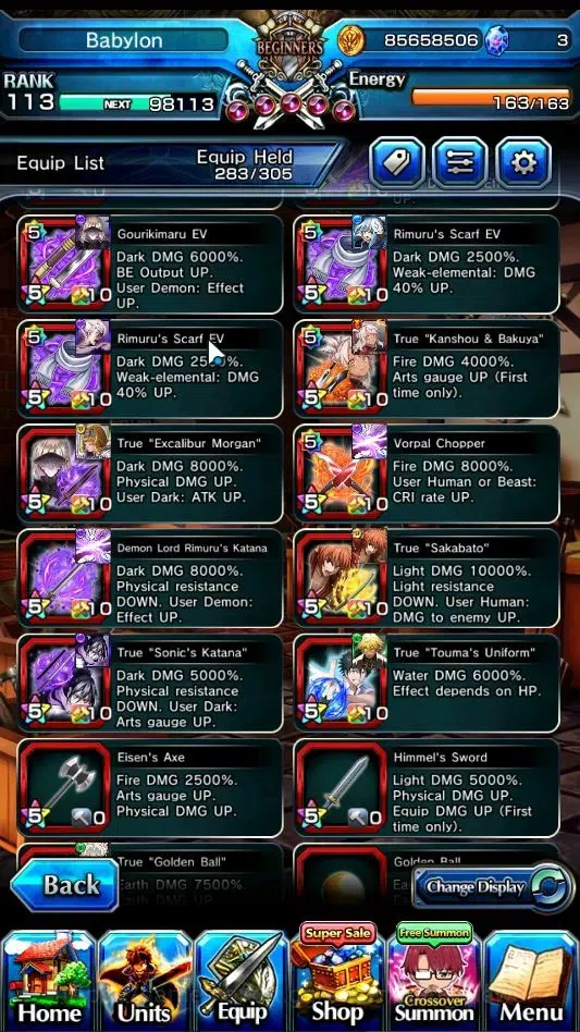 Grand Summoners Accounts End-Game GlobalRank 113|2 Sp Art|26 Ascend 10 TW|(Okarun,Chloe,Sung 15