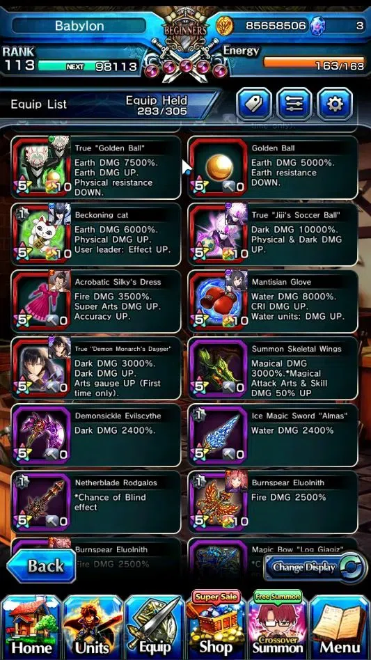 Grand Summoners Accounts End-Game GlobalRank 113|2 Sp Art|26 Ascend 10 TW|(Okarun,Chloe,Sung 16