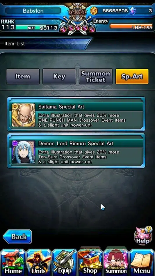 Grand Summoners Accounts End-Game GlobalRank 113|2 Sp Art|26 Ascend 10 TW|(Okarun,Chloe,Sung 2