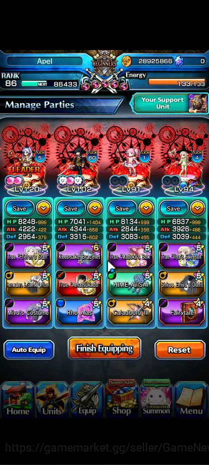 Grand Summoners Accounts Global|Rank 86|19 Ascend|EmiyaTW,LM IsliidTW,Madok image 3