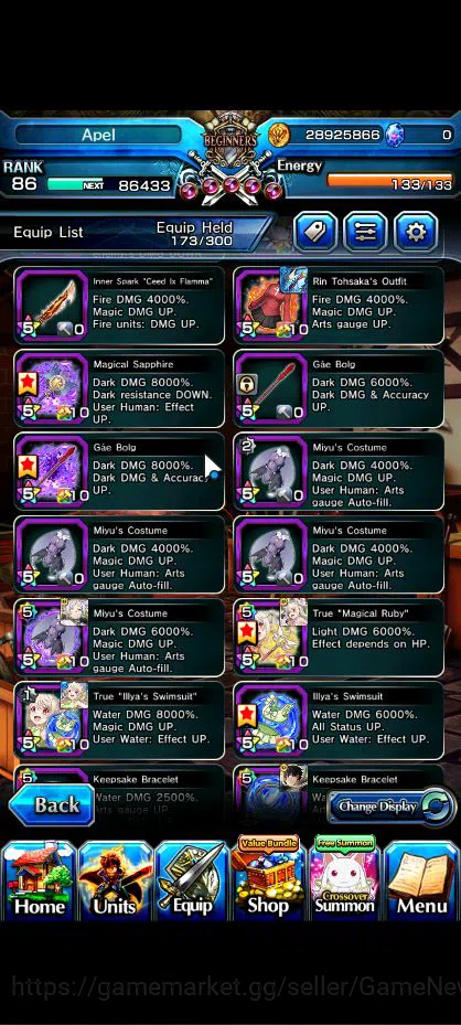 Grand Summoners Accounts Global|Rank 86|19 Ascend|EmiyaTW,LM IsliidTW,Madok image 11