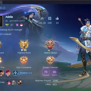 Mobile Legends: Bang Bang Accounts Collector Global |Hero 75|Skin 90|Seasoned|Meowkin Silvanna,Julian|SainSeiya
