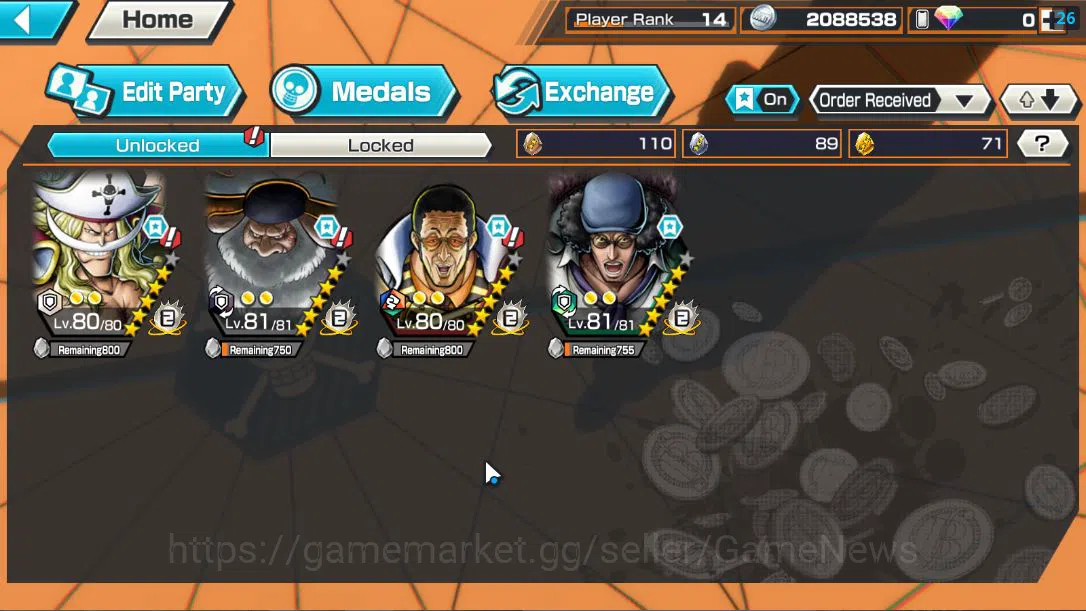 One Piece Bounty Rush Accounts Global|4 EX|Great Pirate Newgate,The 5Elders Satur image 3