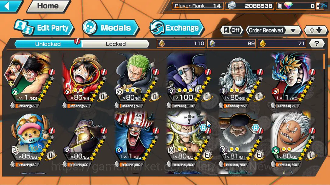 One Piece Bounty Rush Accounts Global|4 EX|Great Pirate Newgate,The 5Elders Satur image 4