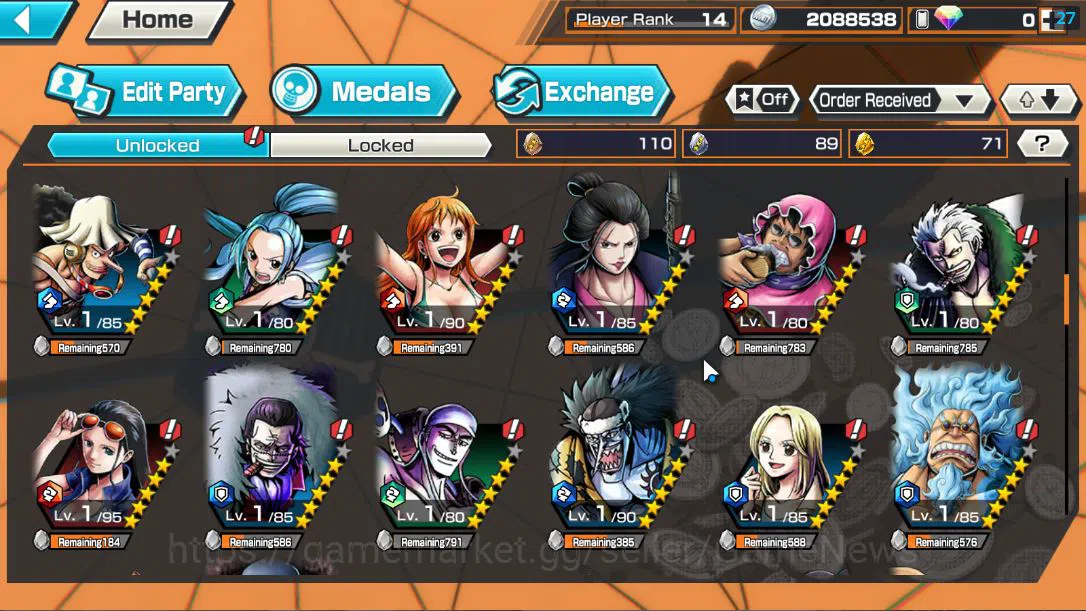 One Piece Bounty Rush Accounts Global|4 EX|Great Pirate Newgate,The 5Elders Satur image 6