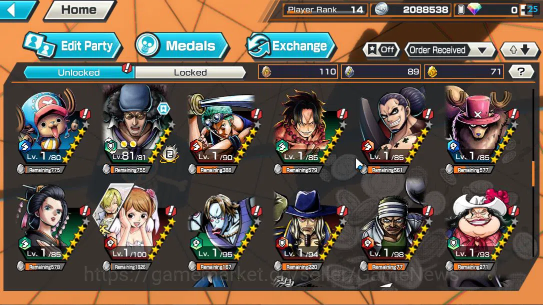 One Piece Bounty Rush Accounts Global|4 EX|Great Pirate Newgate,The 5Elders Satur image 7