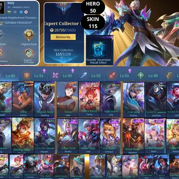 Mobile Legends: Bang Bang Accounts Smurf BEST OFFER | HERO 50 | SKIN 115 | GRANGER M7 | KARINA KOF | BADANG SAINT SEIYA