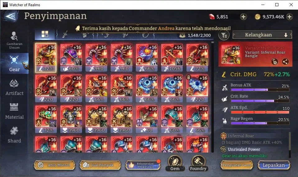 Watcher of Realms Accounts GLOBAL 60x|3M Power|5,8K Gems+46 RS|3 Lord[Aracha, image 16