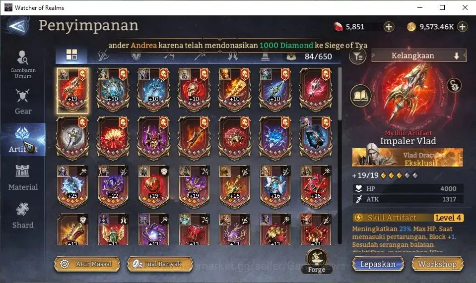 Watcher of Realms Accounts GLOBAL 60x|3M Power|5,8K Gems+46 RS|3 Lord[Aracha, image 17