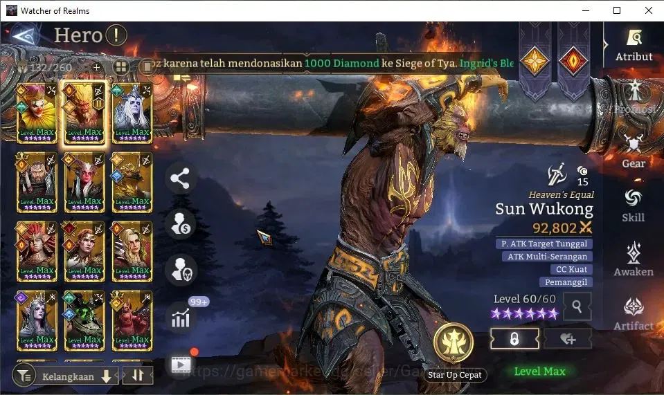 Watcher of Realms Accounts GLOBAL 60x|3M Power|5,8K Gems+46 RS|3 Lord[Aracha, image 9