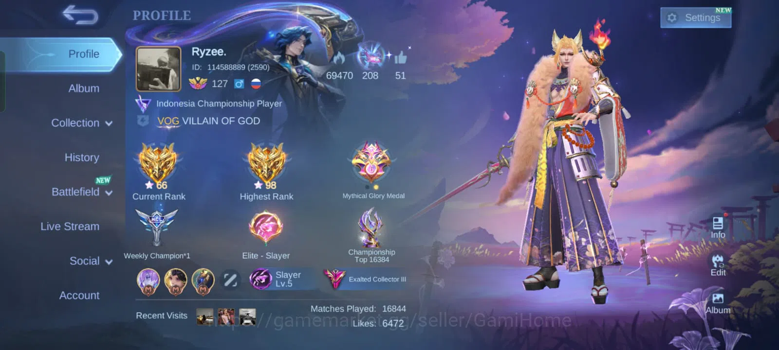 Mobile Legends: Bang Bang Accounts 427 SKINS ➤ ALUCARD LEGEND | LANCELOT KISHIN | GUS image 2
