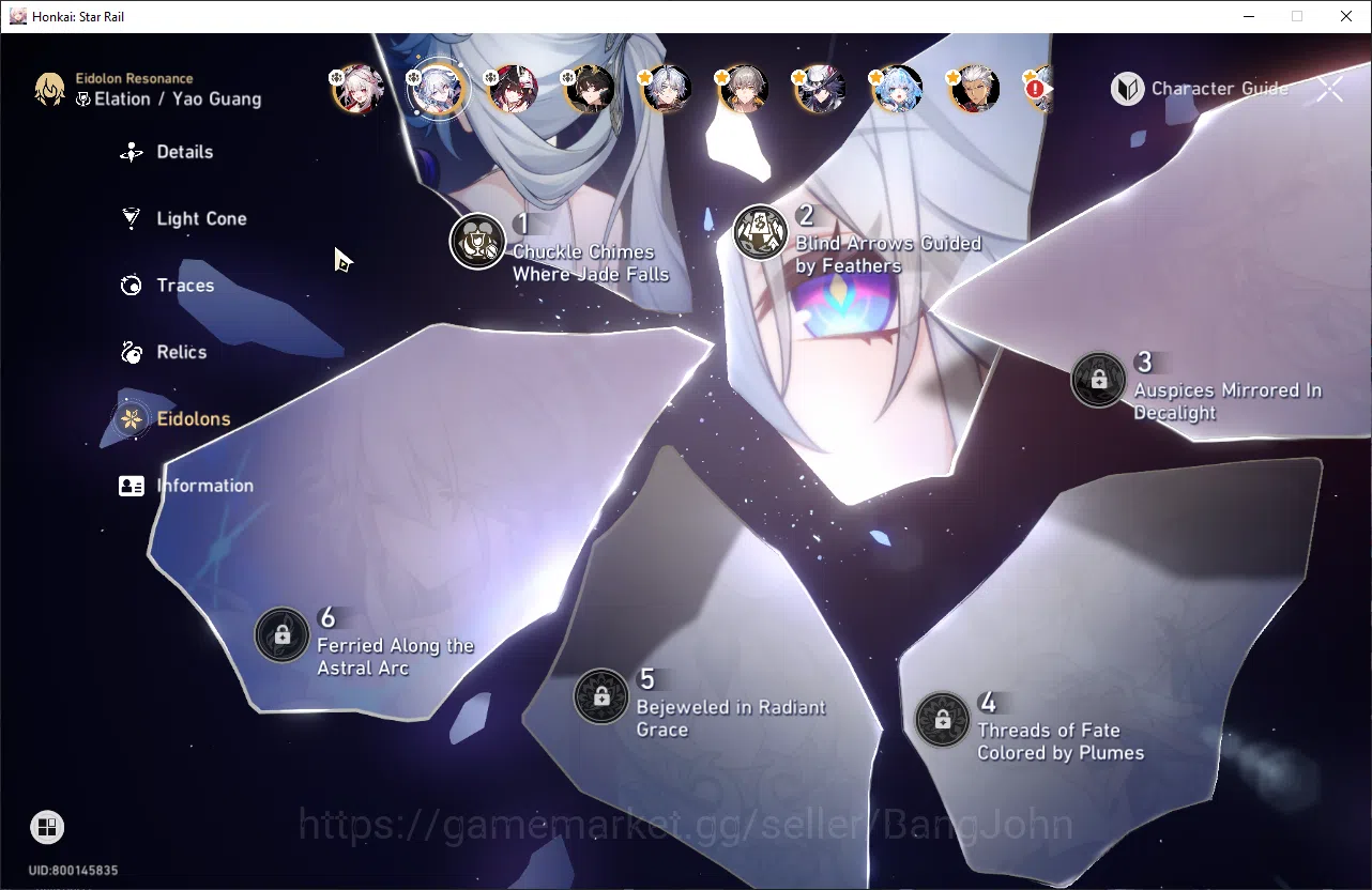 Honkai Star Rail Accounts ASIA | TL 70 | 11 Limit | Yao Guang E2 + Sign | Ce image 4