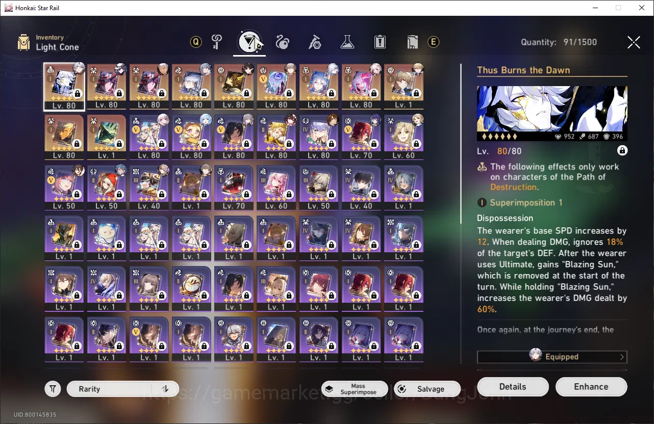 Honkai Star Rail Accounts ASIA | TL 70 | 11 Limit | Yao Guang E2 + Sign | Ce image 7