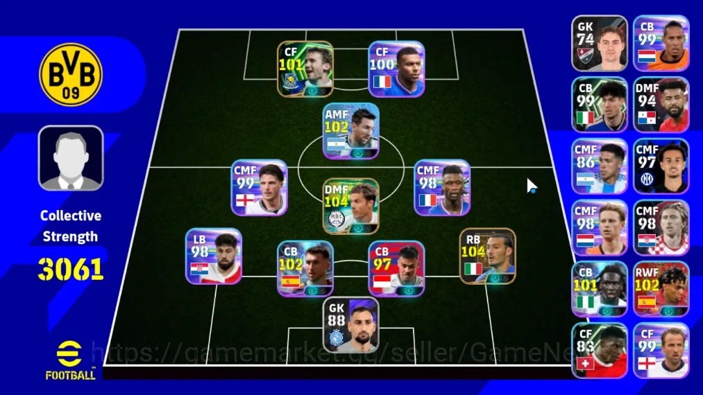 eFootball Accounts Others Android|Power 3061|Epic Xabi Alonso,Gianluca Donnaruma,Andriy Shevchenko|Show Time 1