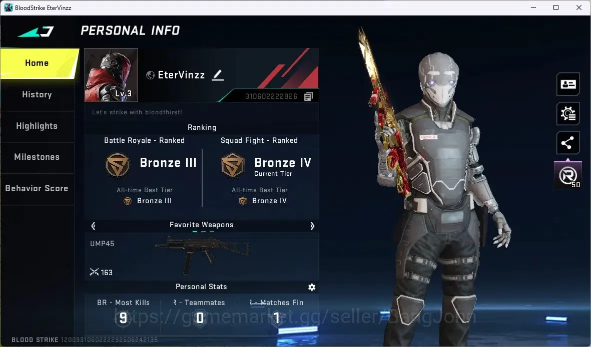 Blood Strike Accounts ASIA |1 Eternal AUG - Empyrean |1 Legendary Guns:H image 1