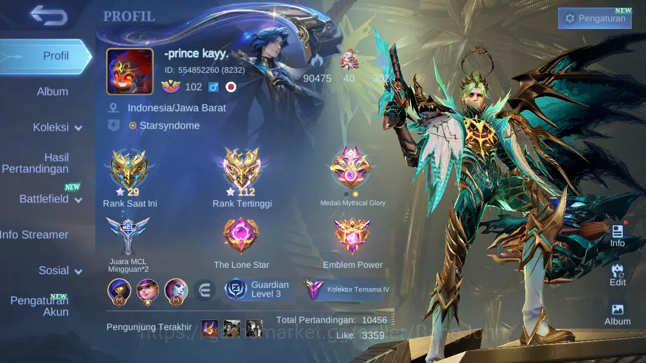 Mobile Legends: Bang Bang Accounts GLOBAL Hero 132 Skin 231 | Prime Granger | Luckybo image 19