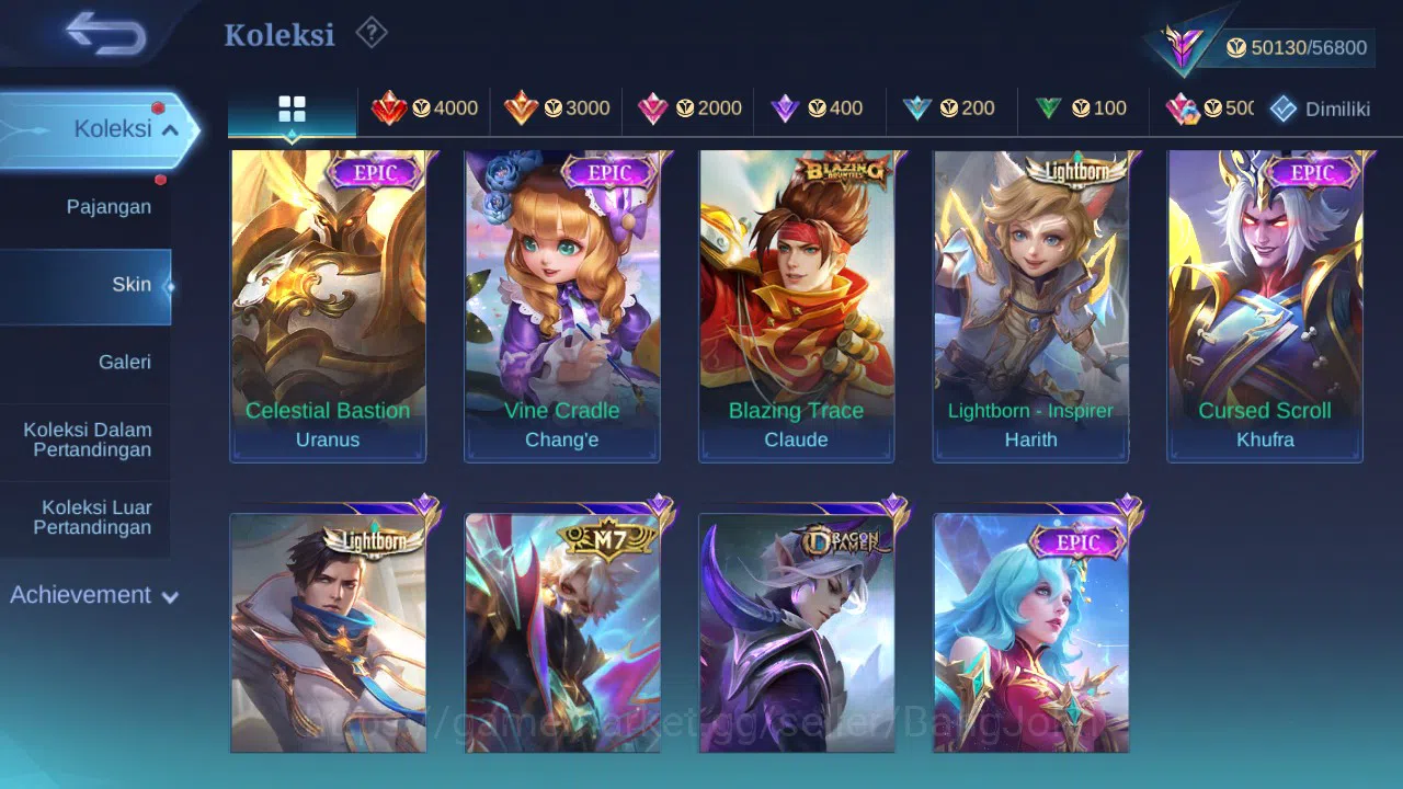 Mobile Legends: Bang Bang Accounts GLOBAL Hero 132 Skin 231 | Prime Granger | Luckybo image 7